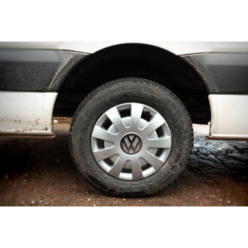 Ковпаки сірі ABS (1-катковий, 4 шт) для Volkswagen Crafter 2006-2016 рр