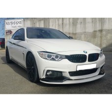 Накладка на передній бампер DPT Flap V-3 (для M-Performance, чорний глянець) для BMW 4 серія F-32 2012-2020 рр