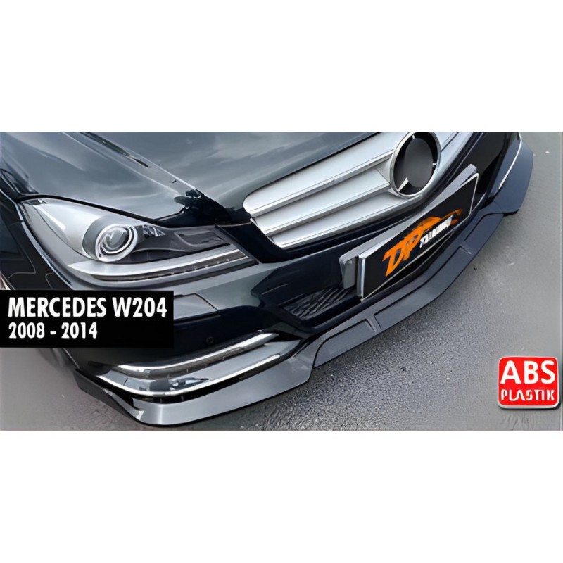 Накладка на передній бампер DPT Lip (2011-2015, чорний глянець) для Mercedes C-class W204 рр