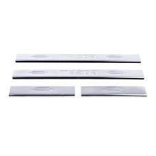 Накладка на пороги Carmos (нерж) V-1 2 накладки, з написом V-1 для Mazda 3 2009-2013 рр