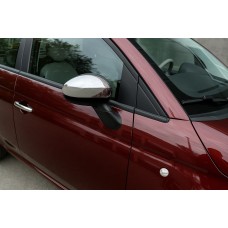 Накладки на дзеркала (2 шт, нерж, Carmos) для Fiat 500/500L 2013-2022 рр