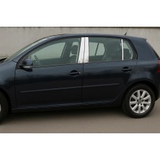 Накладки на дверні стійки (6 шт, нерж) для Volkswagen Golf 5 2003-2009 рр