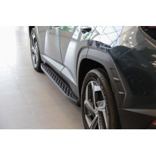 Бокові пороги Shining Black (2 шт., Алюміній) для Hyundai Tucson NX4 2021- рр