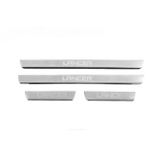 Накладки на пороги Carmos V3 (4 шт, нерж.) для Mitsubishi Lancer 9 2004-2008 рр