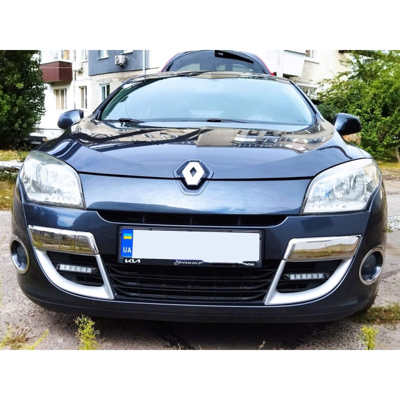 Кути на передній бампер 2008-2011 (нерж) для Renault Megane III рр