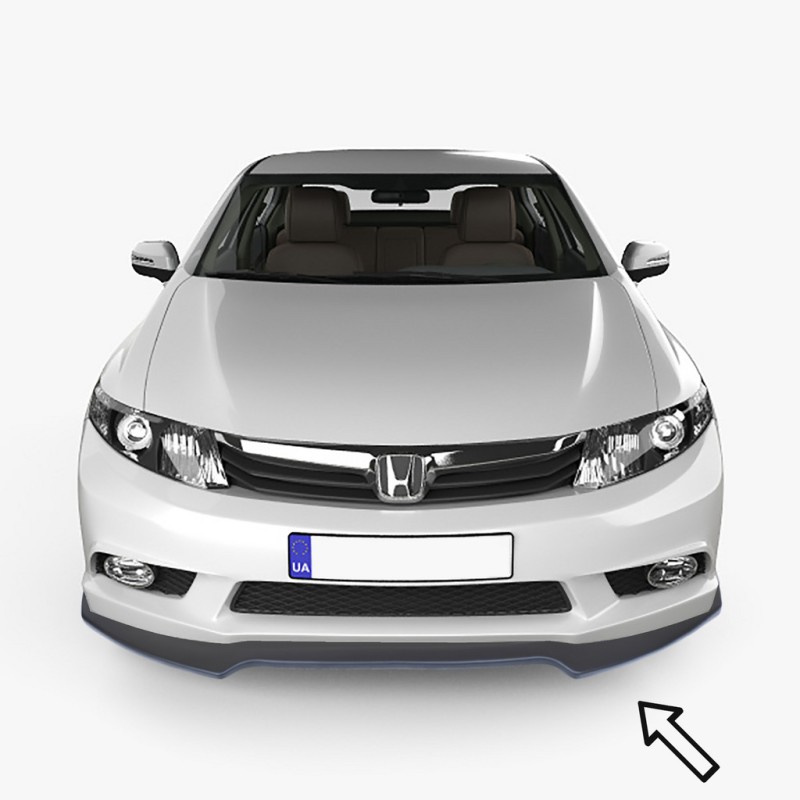 Передняя Lip накладка ESA (черная) для Honda Civic Sedan X 2016-2021 гг