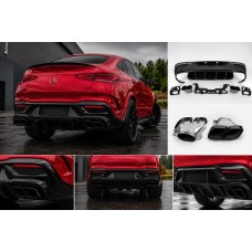 Задний диффузор с насадками Black (дизайн GLE63) для Mercedes GLE coupe C167 2019- гг