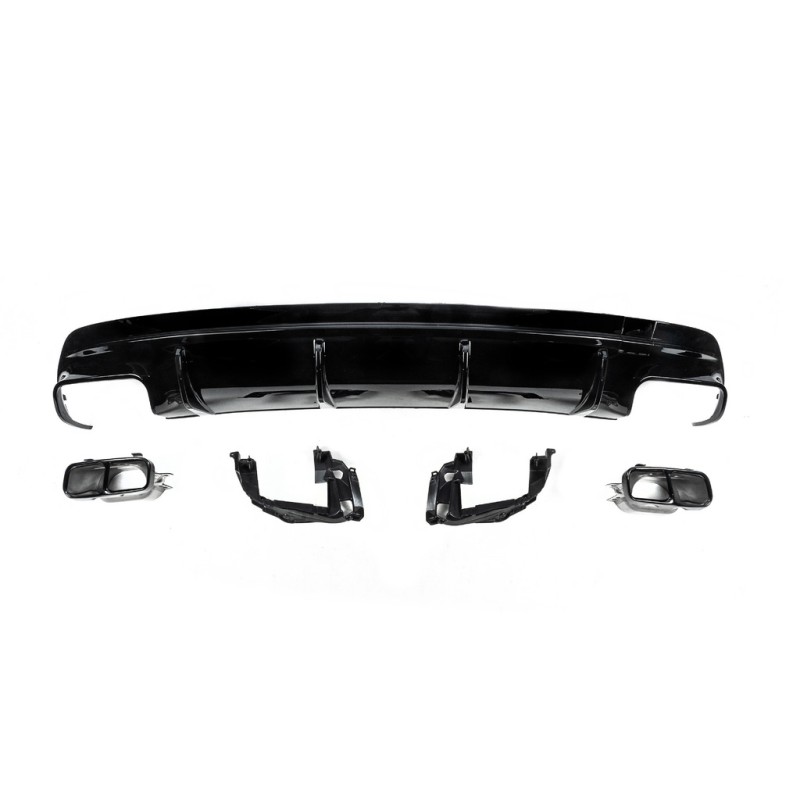Задний диффузор Black (дизайн CLA45 с насадками) для Mercedes CLA C117 2013-2019 гг