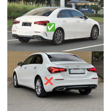 Задний диффузор с насадками (Дизайн A45 SD) для Mercedes A-сlass W177 2018- гг