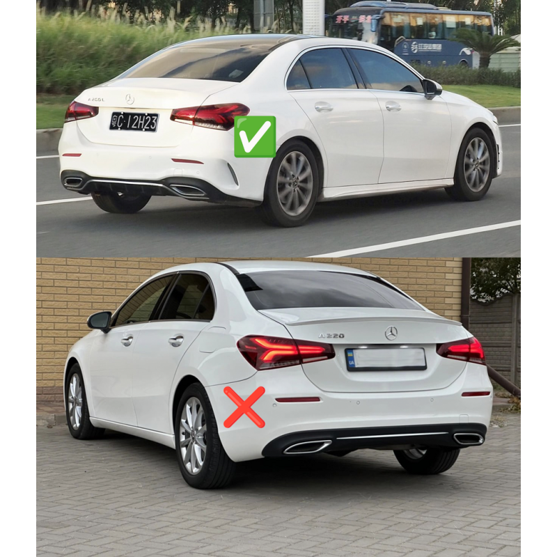 Задний диффузор с насадками (Дизайн A45 SD) для Mercedes A-сlass W177 2018- гг