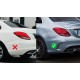 Задний диффузор с насадками на выхлоп (Дизайн C43) для Mercedes C-class W205 2014-2021 гг