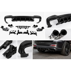 Задний диффузор с насадками на выхлоп (Дизайн AMG43) для Mercedes GLC X253 2015-2022 гг