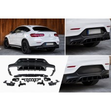 Задний диффузор с насадками Black (Дизайн AMG63) для Mercedes GLC coupe C253 2016-2023 гг