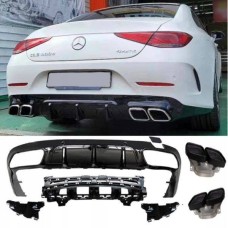 Задний диффузор с насадками (Дизайн GT63) для Mercedes CLS C257 2018- гг