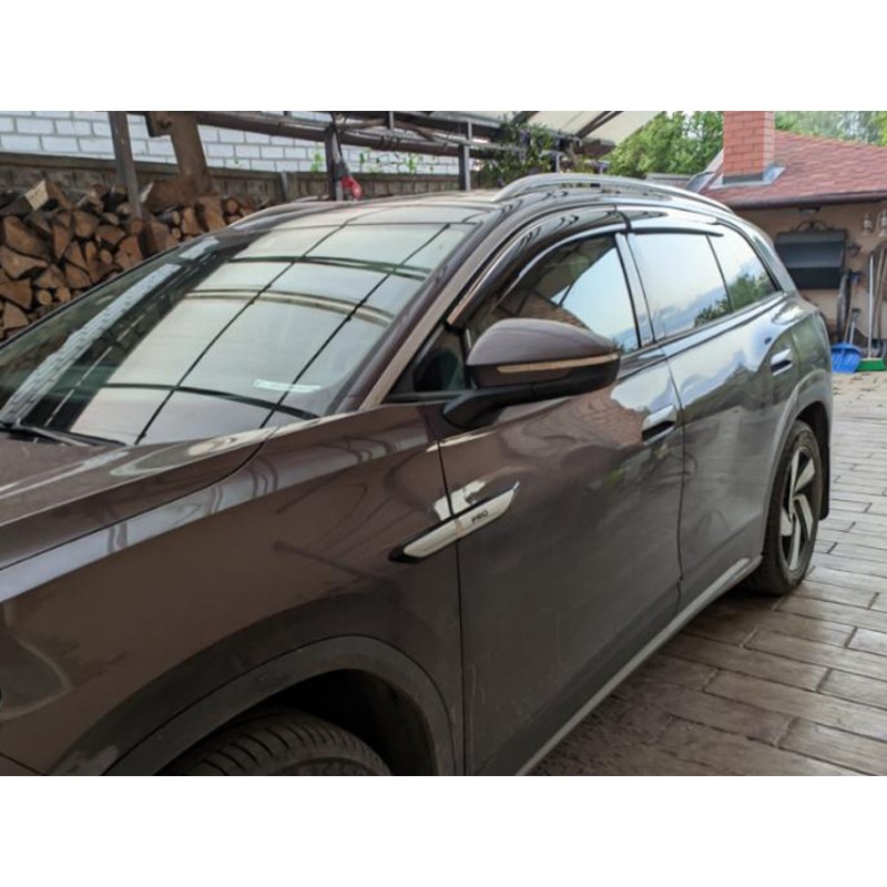 Вітровики з хромованим молдингом Niken Luxury (4 шт) для Volkswagen ID.6 2021- рр Вітровики з хромованим молдингом Niken Luxury (4 шт) для Volkswagen ID.6 2021- рр