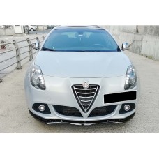 Передня Lip накладка DPT (ABS, чорний глянець, 3шт) для Alfa Romeo Giulietta