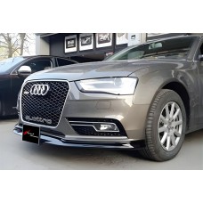 Передняя Lip накладка DPT (черный глянец) для Ауди A4 B8 2007-2015 гг