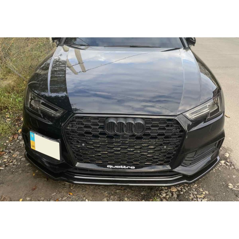 Передня Lip накладка DPT V-1 (для S-Line, 2016-2019, чорний глянець) для Ауди A4 B9 рр Передня Lip накладка DPT V-1 (для S-Line, 2016-2019, чорний глянець) для Ауди A4 B9 рр