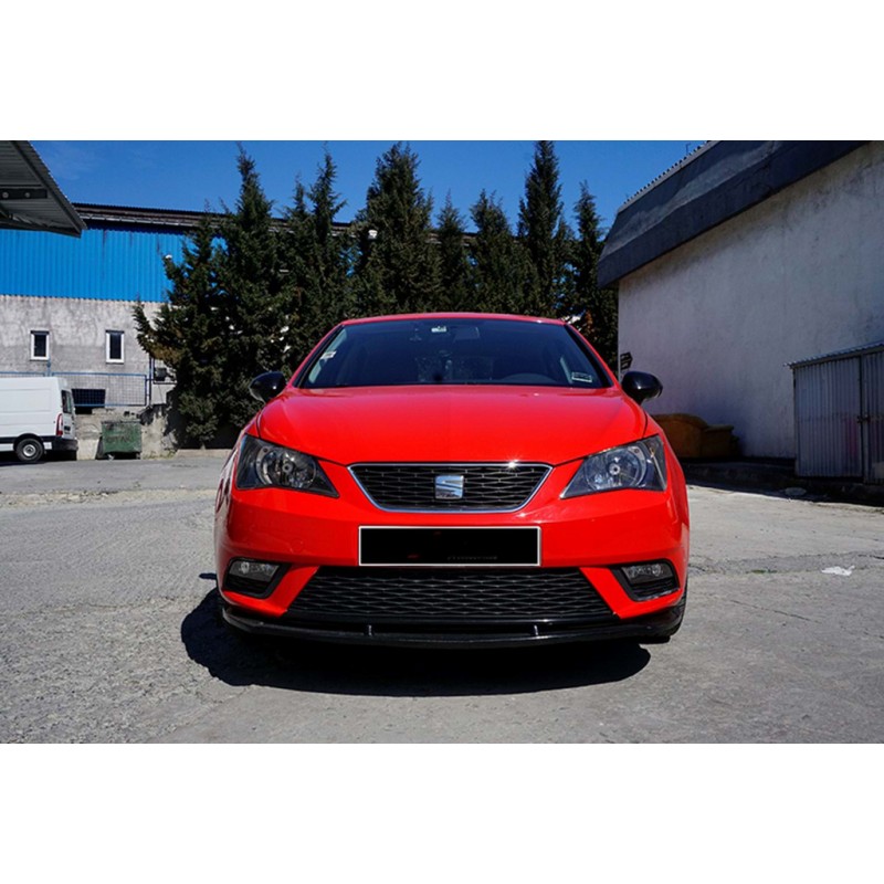 Передня Lip накладка DPT V-1 (чорний глянець) для Seat Ibiza 2010-2017 рр