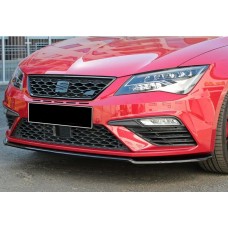 Передняя Lip накладка DPT (Cupra, 2017-2020, черный глянец) для Seat Leon