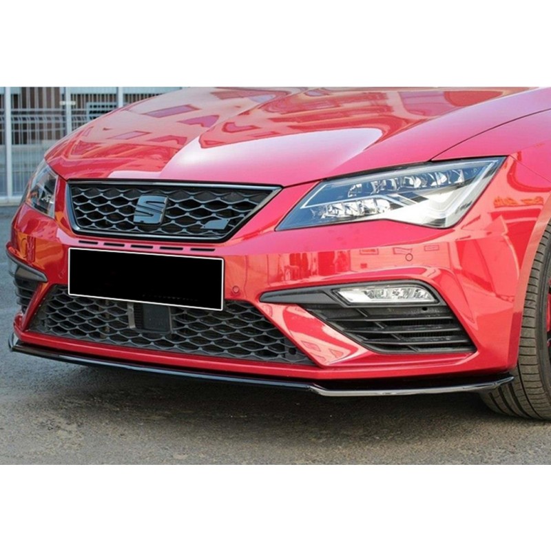 Передняя Lip накладка DPT (Cupra, 2017-2020, черный глянец) для Seat Leon