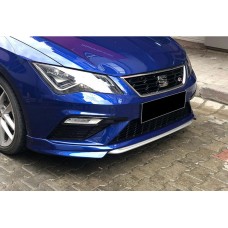 Передняя Lip накладка DPT V-1 (2017-2020, черный глянец) для Seat Leon