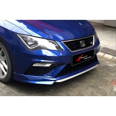 Передня Lip накладка DPT V-1 (2017-2020, чорний глянець) для Seat Leon рр