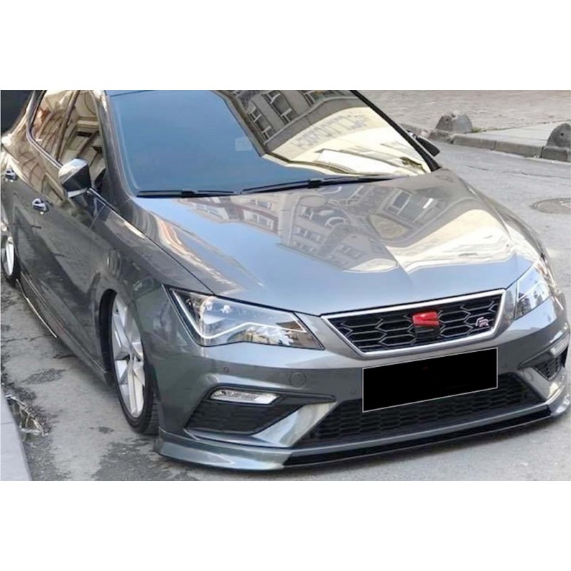 Передня Lip накладка DPT V-2 (2017-2020, чорний глянець) для Seat Leon рр