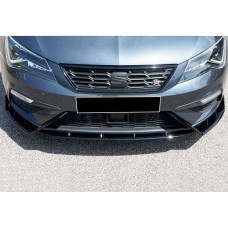 Передняя Lip накладка DPT V-3 (2017-2020, черный глянец) для Seat Leon