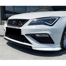 Передняя Lip накладка DPT V-3 (2013-2016, черный глянец) для Seat Leon