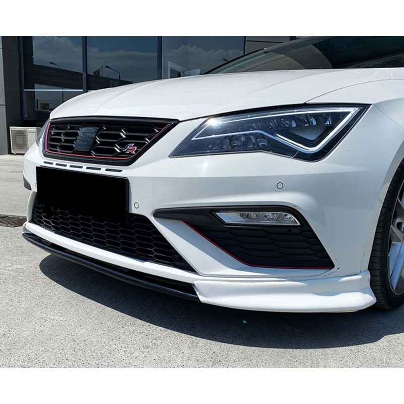 Передня Lip накладка DPT V-3 (2013-2016, чорний глянець) для Seat Leon рр