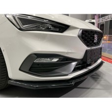 Передня Lip накладка DPT V-2 (чорний глянець) для Seat Leon 2020- рр