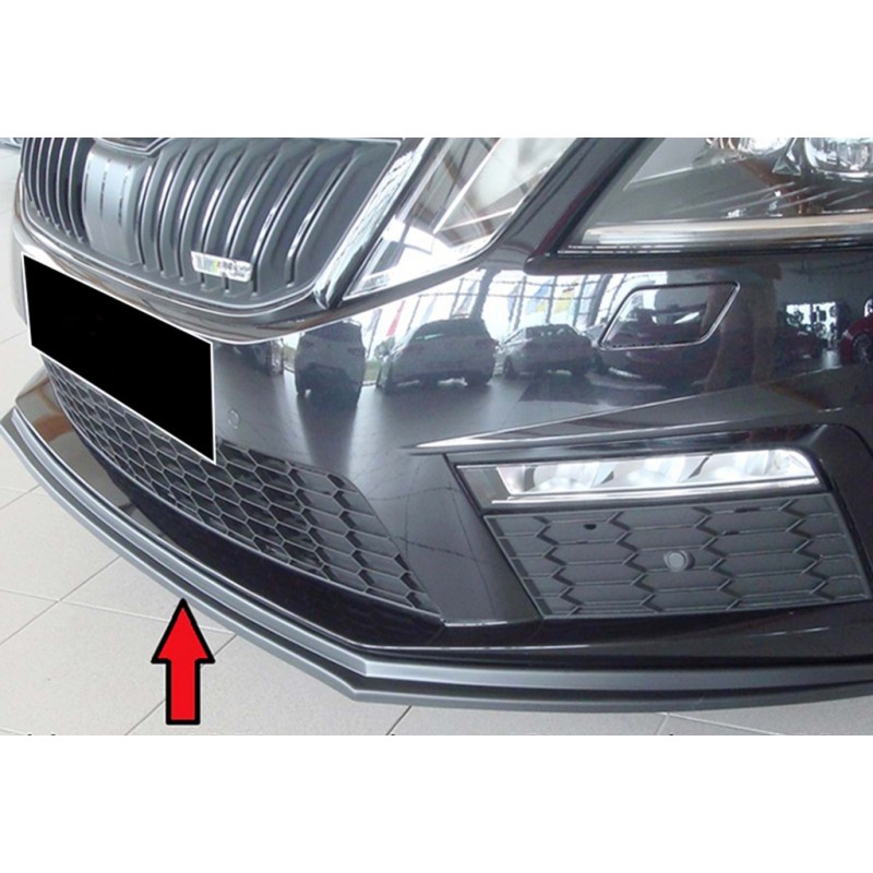 Передня Lip накладка DPT V-2 (2017-2019 RS, чорний глянець) для Skoda Octavia III A7 рр