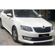 Передня Lip накладка DPT V-1 (2013-2017, чорний глянець) для Skoda Octavia III A7 рр
