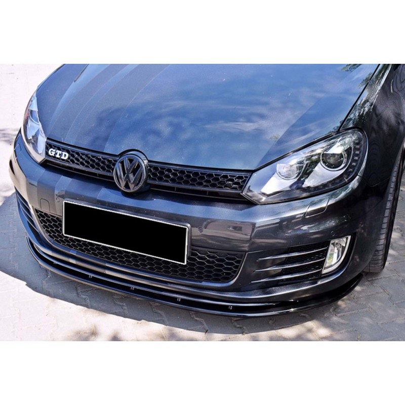 Передня Lip накладка DPT V-2 (для GTI, чорний глянець) для Volkswagen Golf 6
