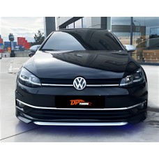 Передня Lip накладка DPT V-1 (2017-2019, чорний глянець) для Volkswagen Golf 7/E-Golf