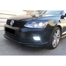 Передня Lip накладка DPT V-1 (2014-2018, чорний глянець) для Volkswagen Jetta рр