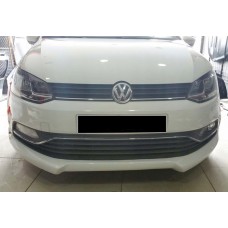 Передняя Lip накладка DPT (2014-2017, черный глянец) для Volkswagen Polo