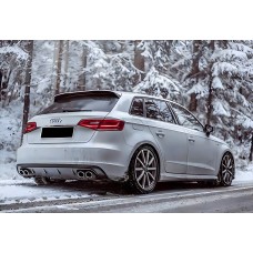 Задній дифузор DPT V-1 (2012-2016, HB, чорний глянець) для Ауди A3 рр