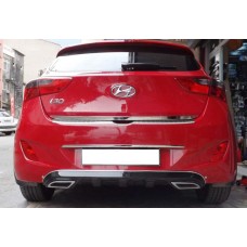 Задний диффузор DPT V-1 (черный глянец) для Hyundai I-30 2012-2017 гг