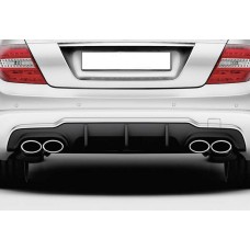 Задний диффузор DPT (2011-2014, для AMG, черный глянец) для Mercedes C-class W204