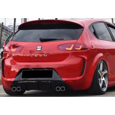 Задний диффузор DPT V-1 (2009-2012, черный глянец) для Seat Leon