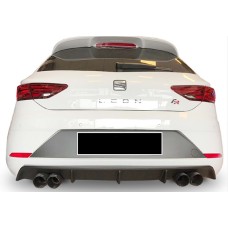 Задний диффузор DPT V-3 (2017-2020, черный глянец) для Seat Leon