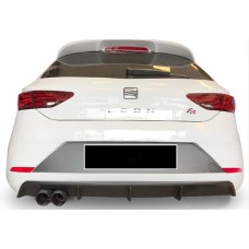 Задний диффузор DPT V-4 (2017-2020, черный глянец) для Seat Leon