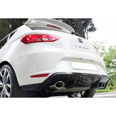 Задний диффузор DPT V-7 (2013-2016, черный глянец) для Seat Leon