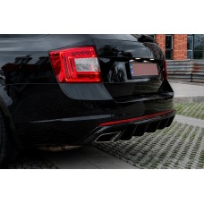 Задний диффузор DPT V-2 (SD, Черный Глянец) для Skoda Octavia III A7 2013-2019 гг