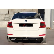 Задний диффузор DPT V-4 (SD, черный глянец) для Skoda Octavia III A7 2013-2019 гг