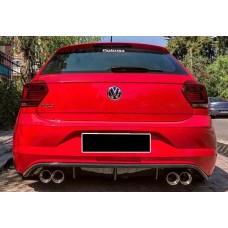 Задній дифузор DPT V-2 (чорний глянець) для Volkswagen Polo 2017- рр