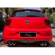 Задний диффузор DPT V-2 (черный глянец) для Volkswagen Polo 2017- рр