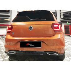 Задний диффузор DPT V-3 (черный глянец) для Volkswagen Polo 2017- рр